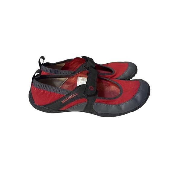 Merrell Womens Barefoot Shoes Size 8 Red & Gray Vibram Sole Strap - Picture 4 of 7